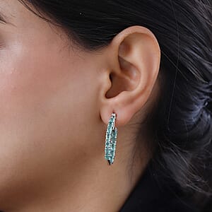 Premium Ethiopian Emerald Inside Out Hoop Earrings in Platinum Over Sterling Silver 3.65 ctw