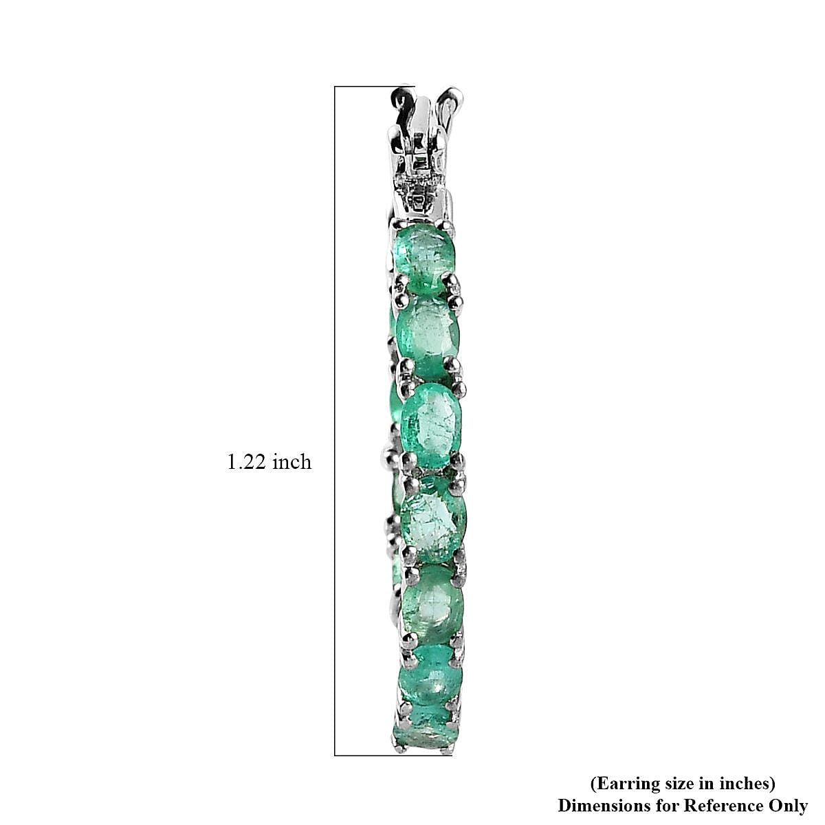 Premium Ethiopian Emerald Inside Out Hoop Earrings in Platinum Over Sterling Silver 3.65 ctw image number 4