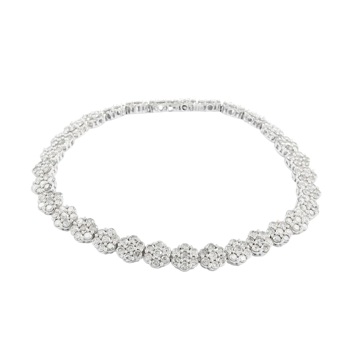 NY Closeout 10K White Gold Diamond Bracelet (7.50 In) 11.3 Grams 7.00 ctw image number 0