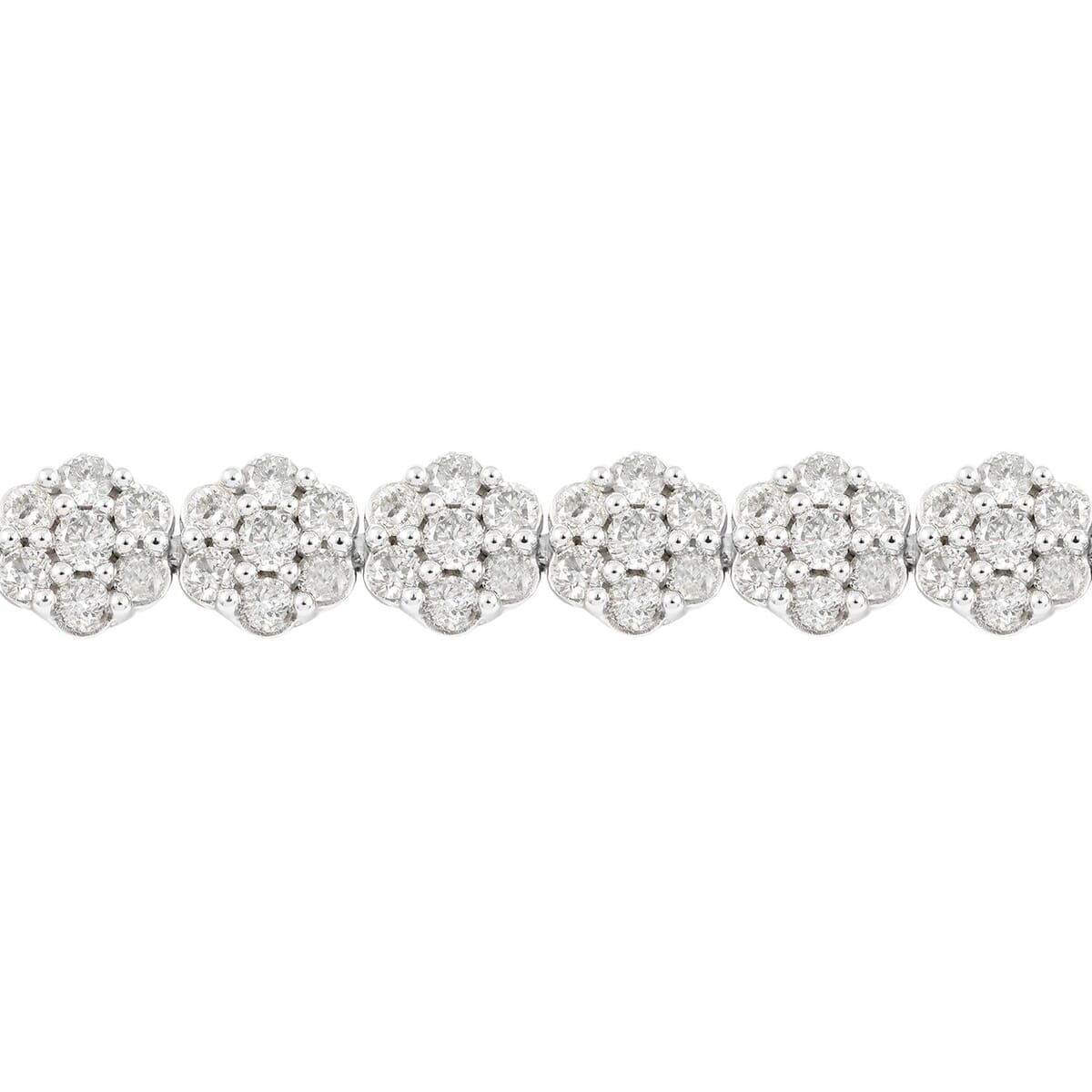 NY Closeout 10K White Gold Diamond Bracelet (7.50 In) 11.3 Grams 7.00 ctw image number 2