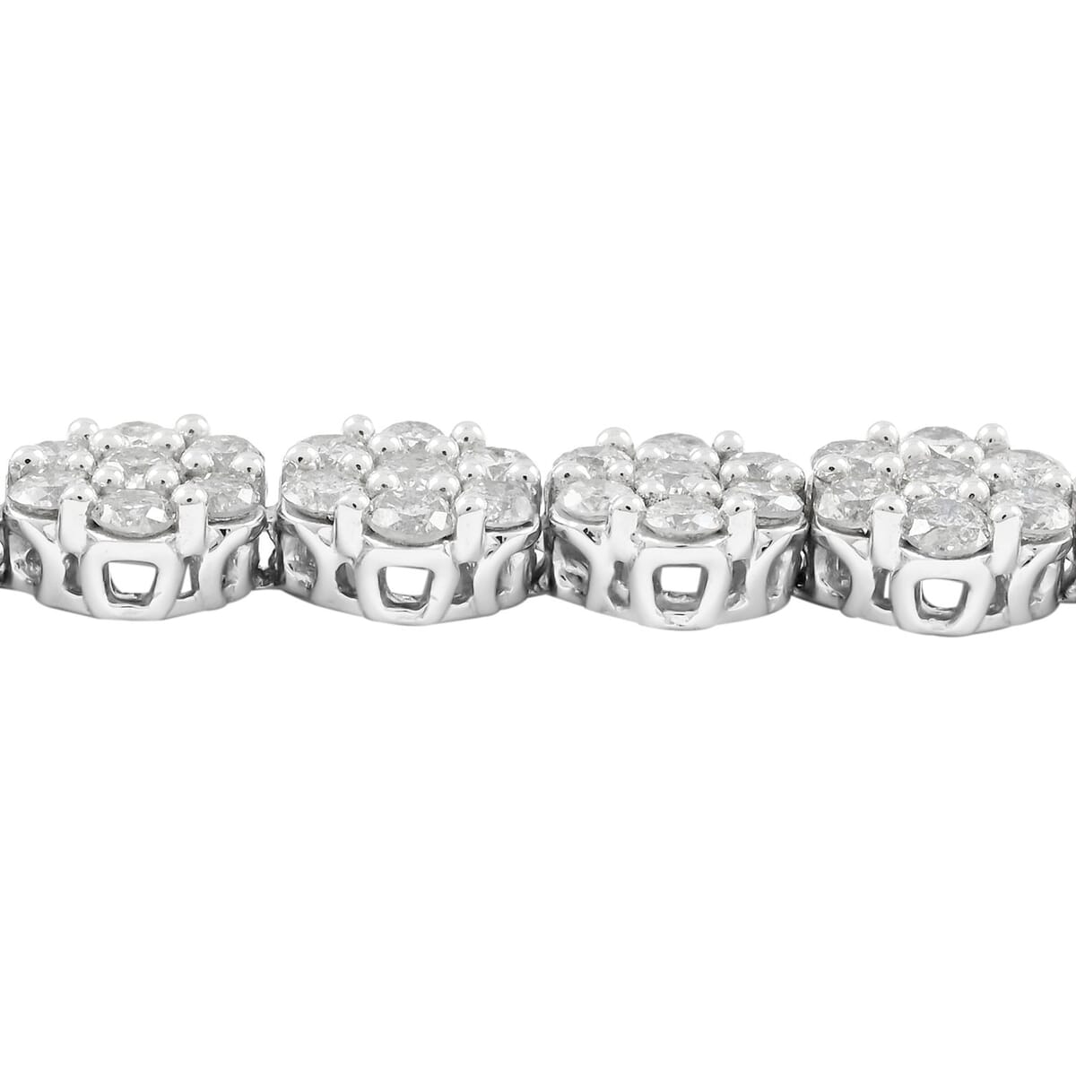 NY Closeout 10K White Gold Diamond Bracelet (7.50 In) 11.3 Grams 7.00 ctw image number 3