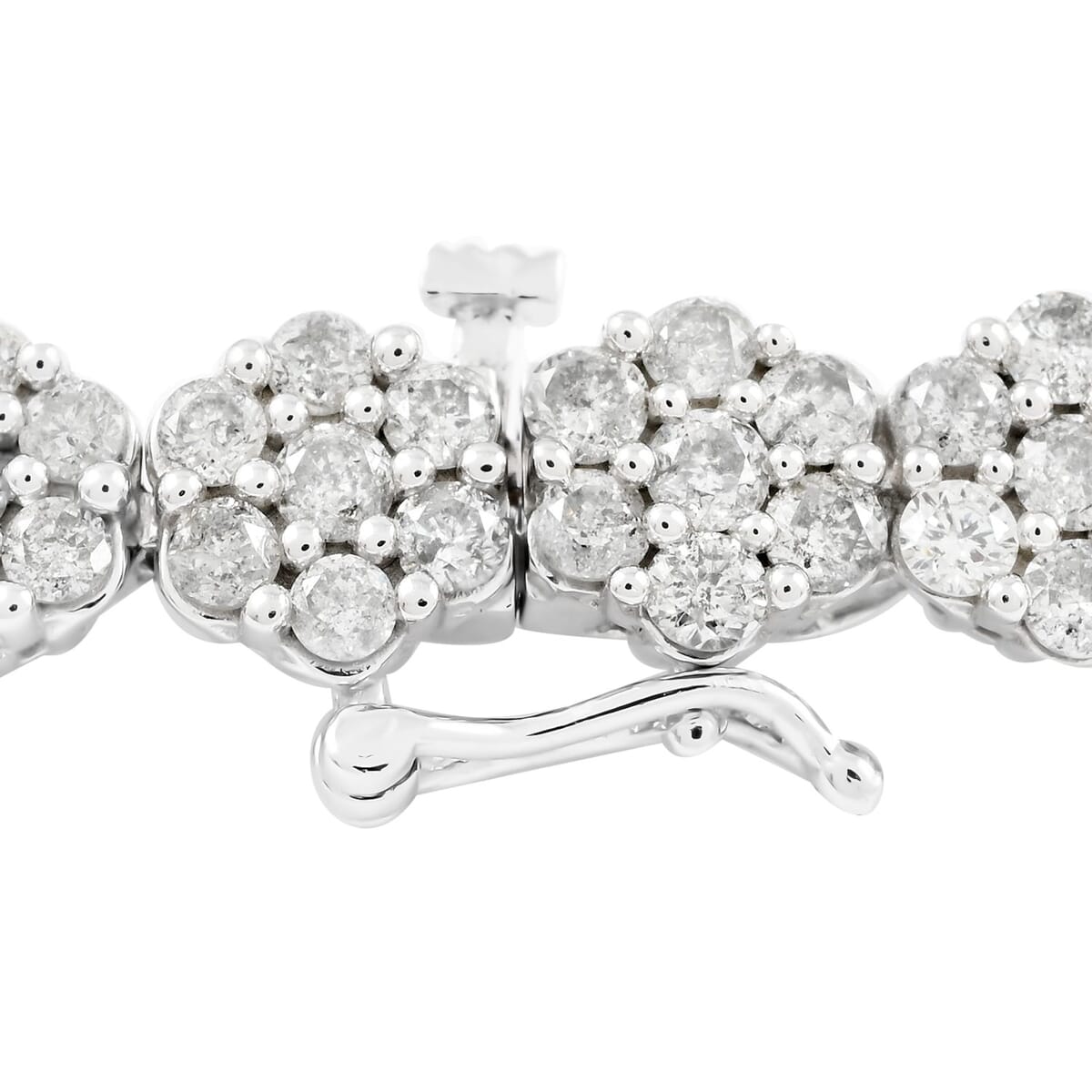 NY Closeout 10K White Gold Diamond Bracelet (7.50 In) 11.3 Grams 7.00 ctw image number 4