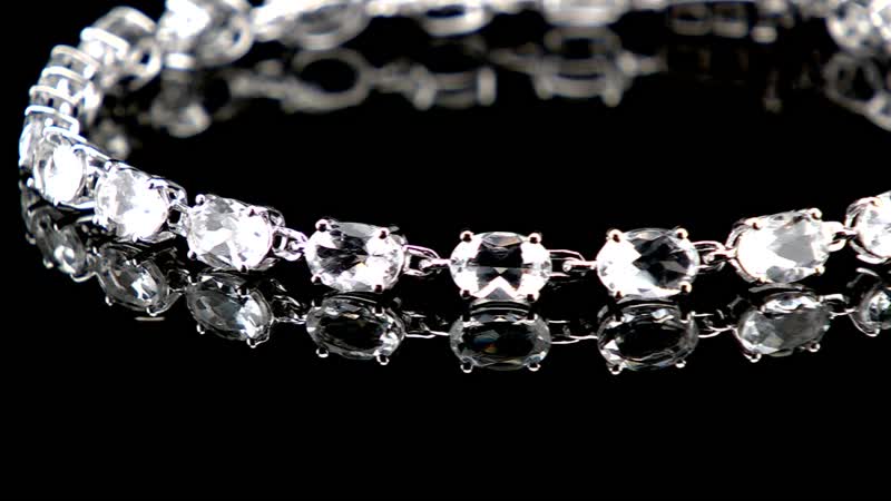 LUXORO 10K White Gold Premium Mexican Hyalite Opal Bracelet (8.00 In) (3.60 g) 8.15 ctw