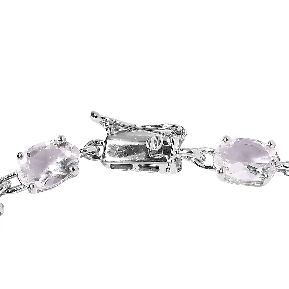 Luxoro 10K White Gold Premium Mexican Hyalite Opal Bracelet (8.00 In) with Free UV Flash Light 8.15 ctw image number 3