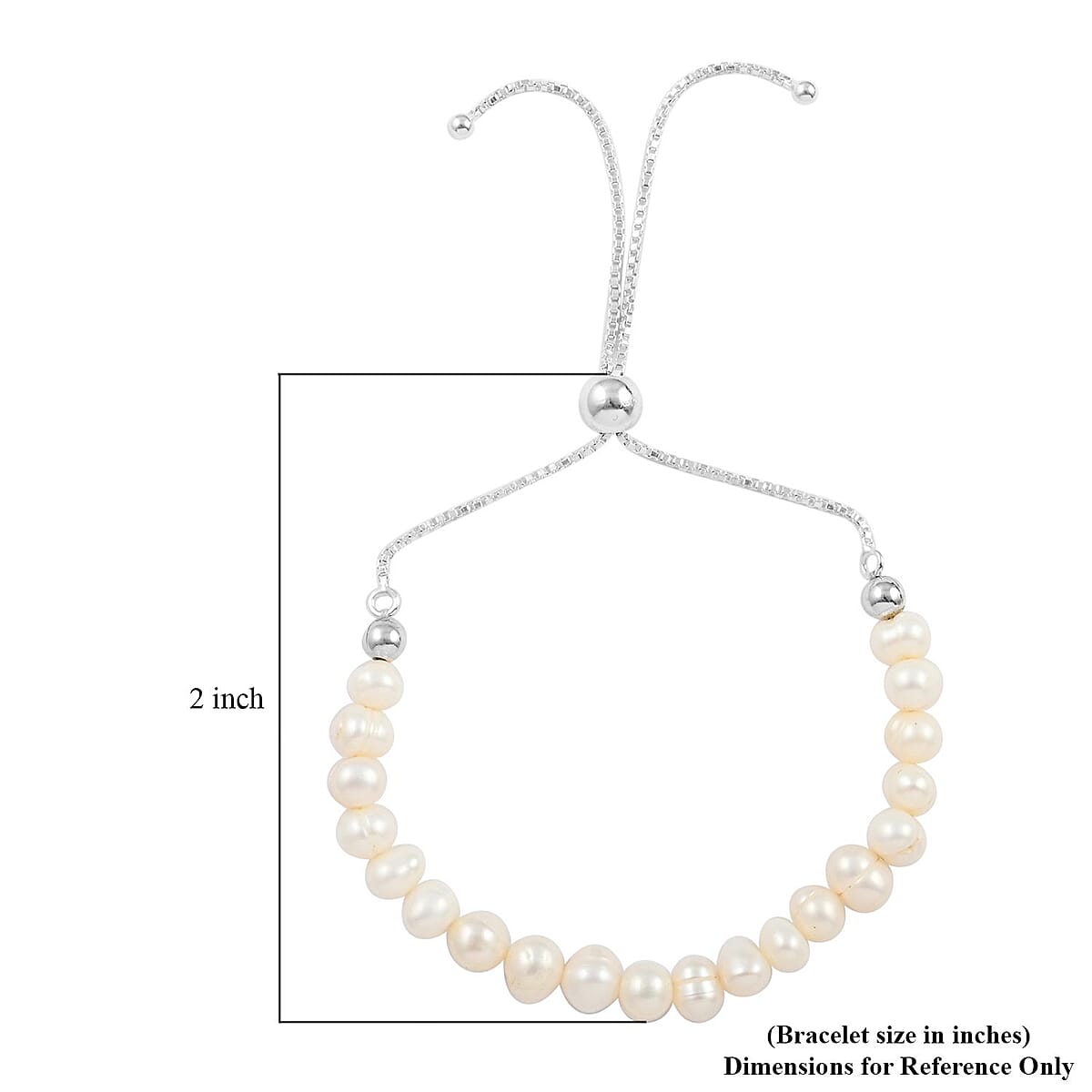 Freshwater Pearl Bolo Bracelet in Sterling Silver image number 3