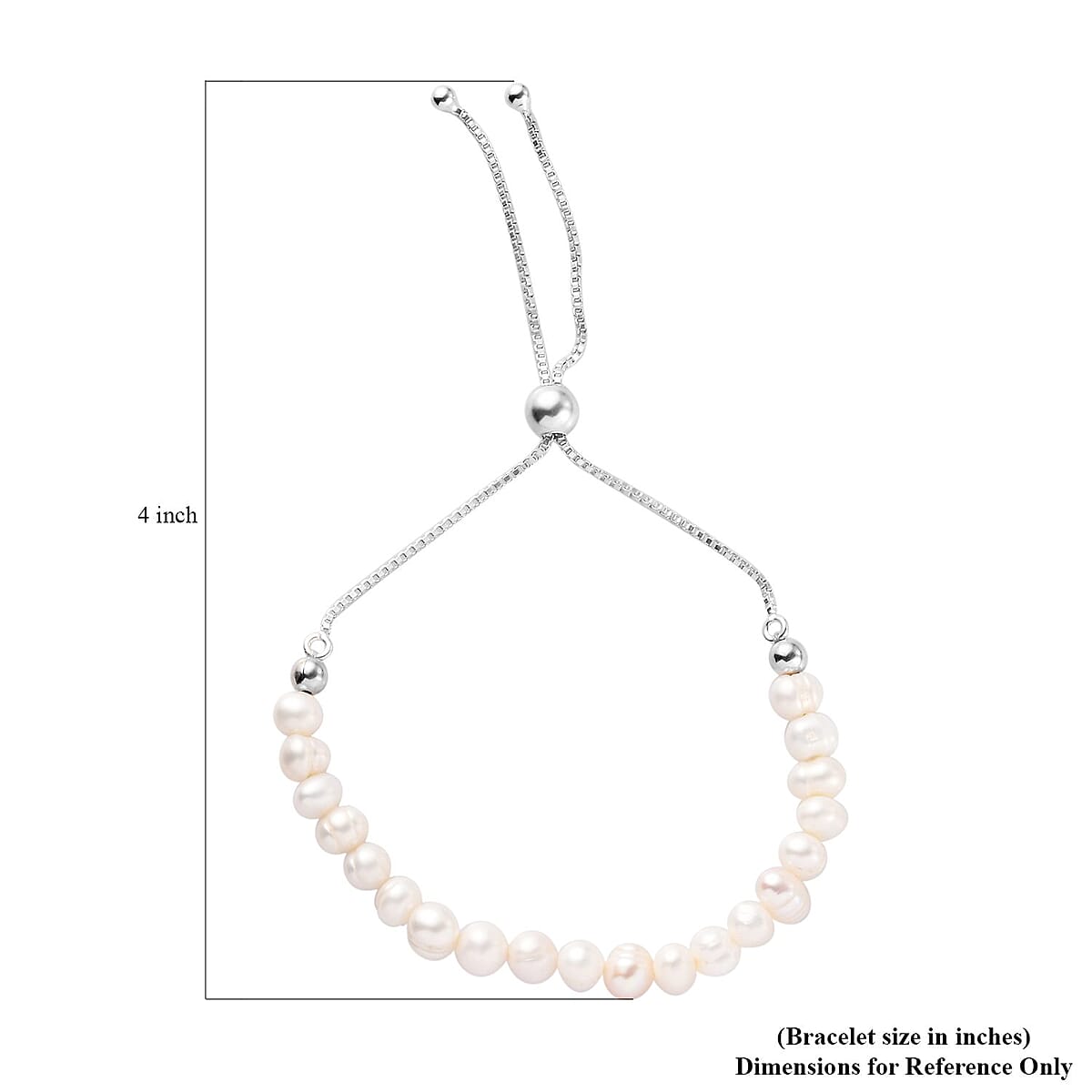 Freshwater Pearl Bolo Bracelet in Sterling Silver image number 4