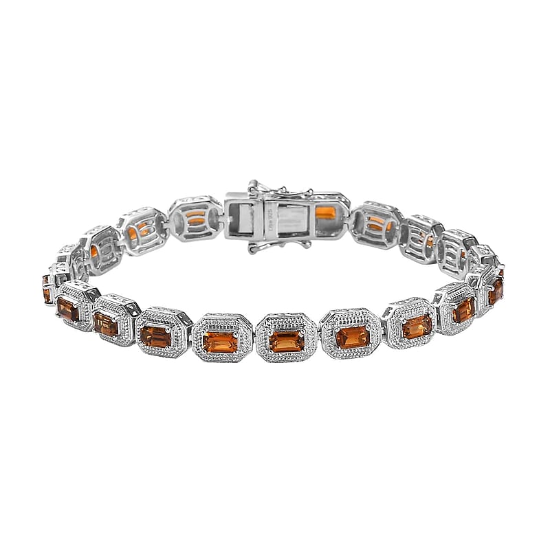 Premium Tanzanian Golden Tourmaline Bracelet, Platinum Over Sterling Silver Bracelet, Tourmaline Bracelet, Birthday Gifts For Her (7.25 In) 5.40 ctw