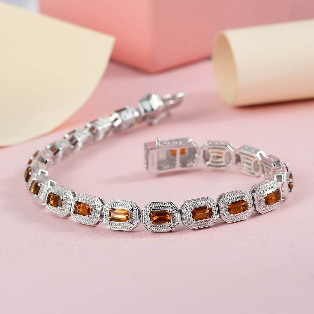 Premium Natural Tanzanian Golden Tourmaline Bracelet in Platinum Over Sterling Silver (7.25 In) 13 Grams 5.40 ctw image number 1