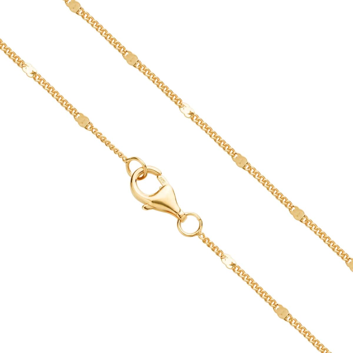 14K Yellow Gold Over Sterling Silver Curb Chain 20 Inches 2 Grams image number 2