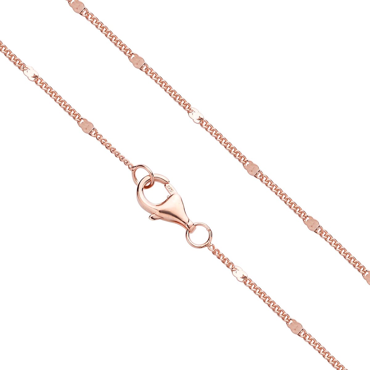 14K Rose Gold Over Sterling Silver Curb Chain 20 Inches 2 Grams image number 2