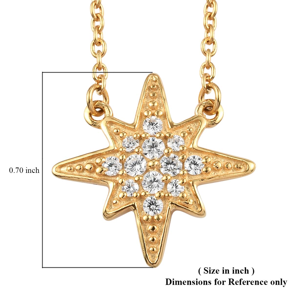 Cheryl Exclusive Pick Merry Christmas Jewelry Gift Set with Simulated Diamond Starburst Necklace 18 Inches in 14K Yellow Gold Over Sterling Silver 0.50 ctw image number 6
