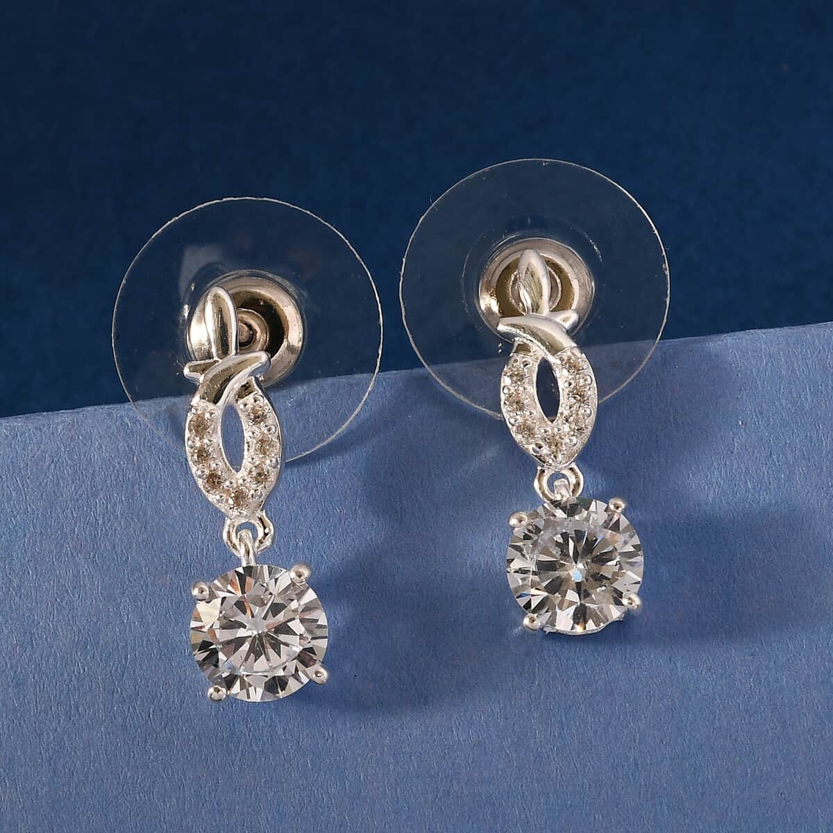 A Merry Little Christmas Jewelry Gift Set with Simulated Diamond Fancy Stud Earrings in Sterling Silver 3.10 ctw image number 2