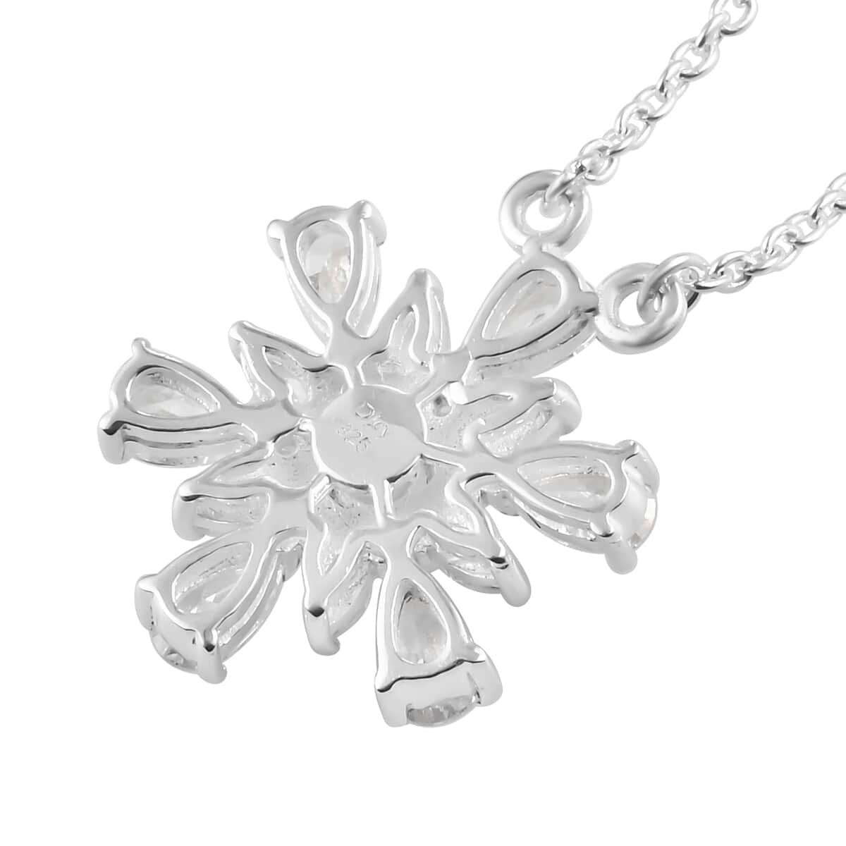 Cheryl Exclusive Pick Merry Christmas Jewelry Gift Set with Simulated Diamond Snowflake Necklace 18 Inches in Sterling Silver 3.30 ctw image number 5