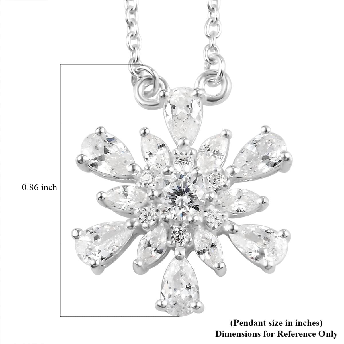 Cheryl Exclusive Pick Merry Christmas Jewelry Gift Set with Simulated Diamond Snowflake Necklace 18 Inches in Sterling Silver 3.30 ctw image number 6