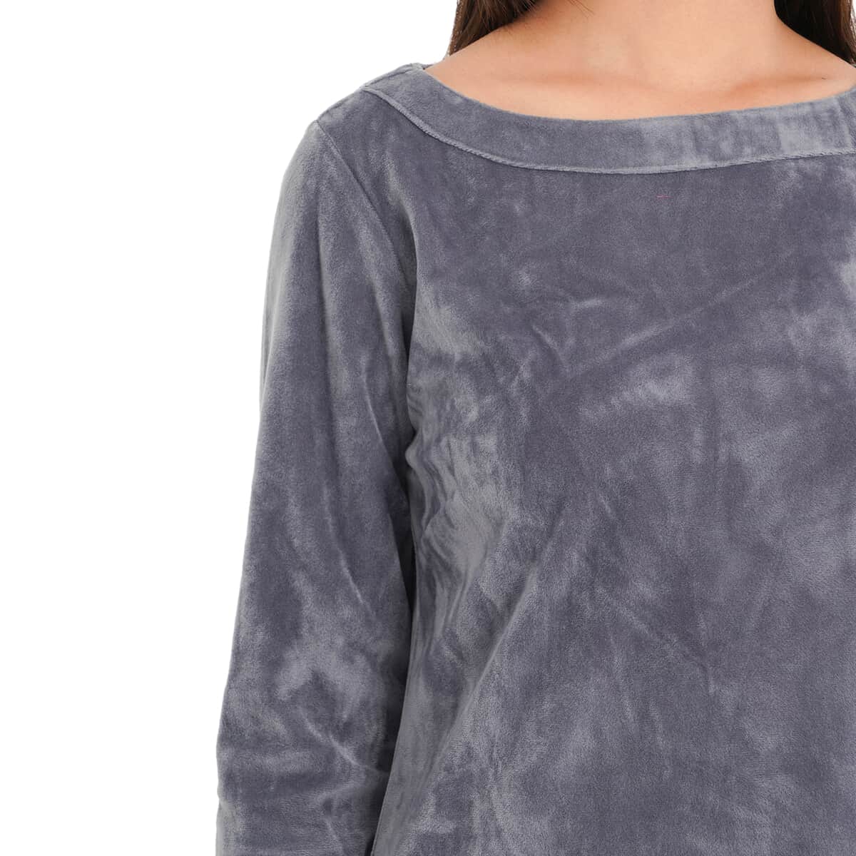 Tamsy Gray Velour Tunic -L image number 4