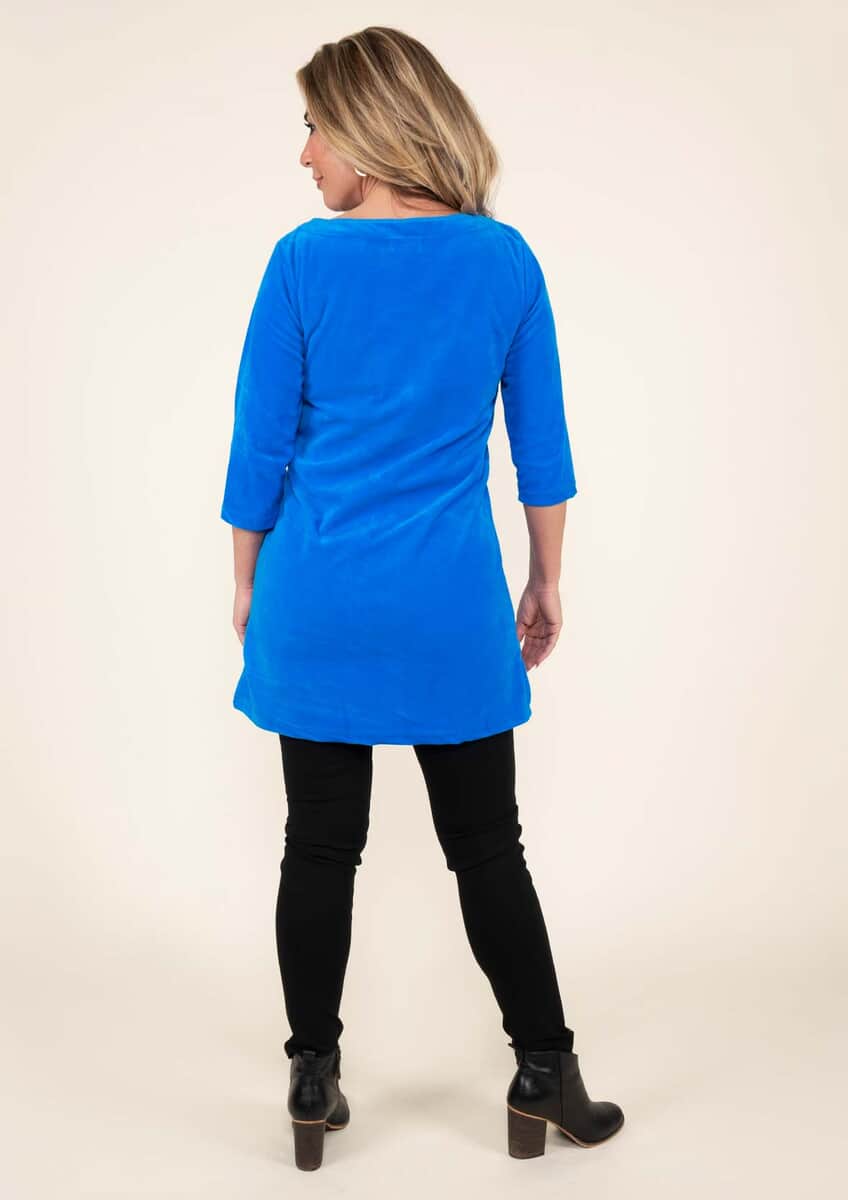 Tamsy Sky Blue Velour Tunic -L image number 1