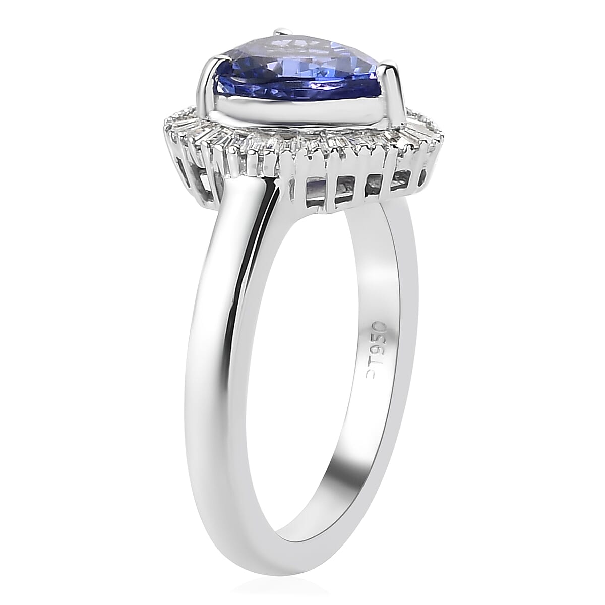 Rhapsody 950 Platinum AAAA Tanzanite and Diamond E-F VS2 Heart Halo Ring (Size 6.0) 6.50 Grams 2.35 ctw image number 3