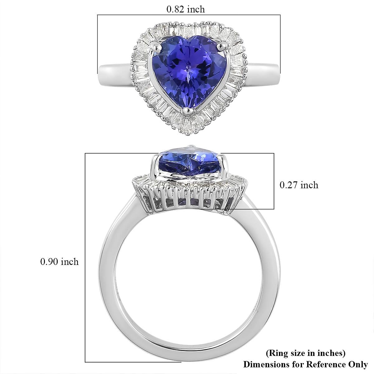 Rhapsody 950 Platinum AAAA Tanzanite and Diamond E-F VS2 Heart Halo Ring (Size 6.0) 6.50 Grams 2.35 ctw image number 5