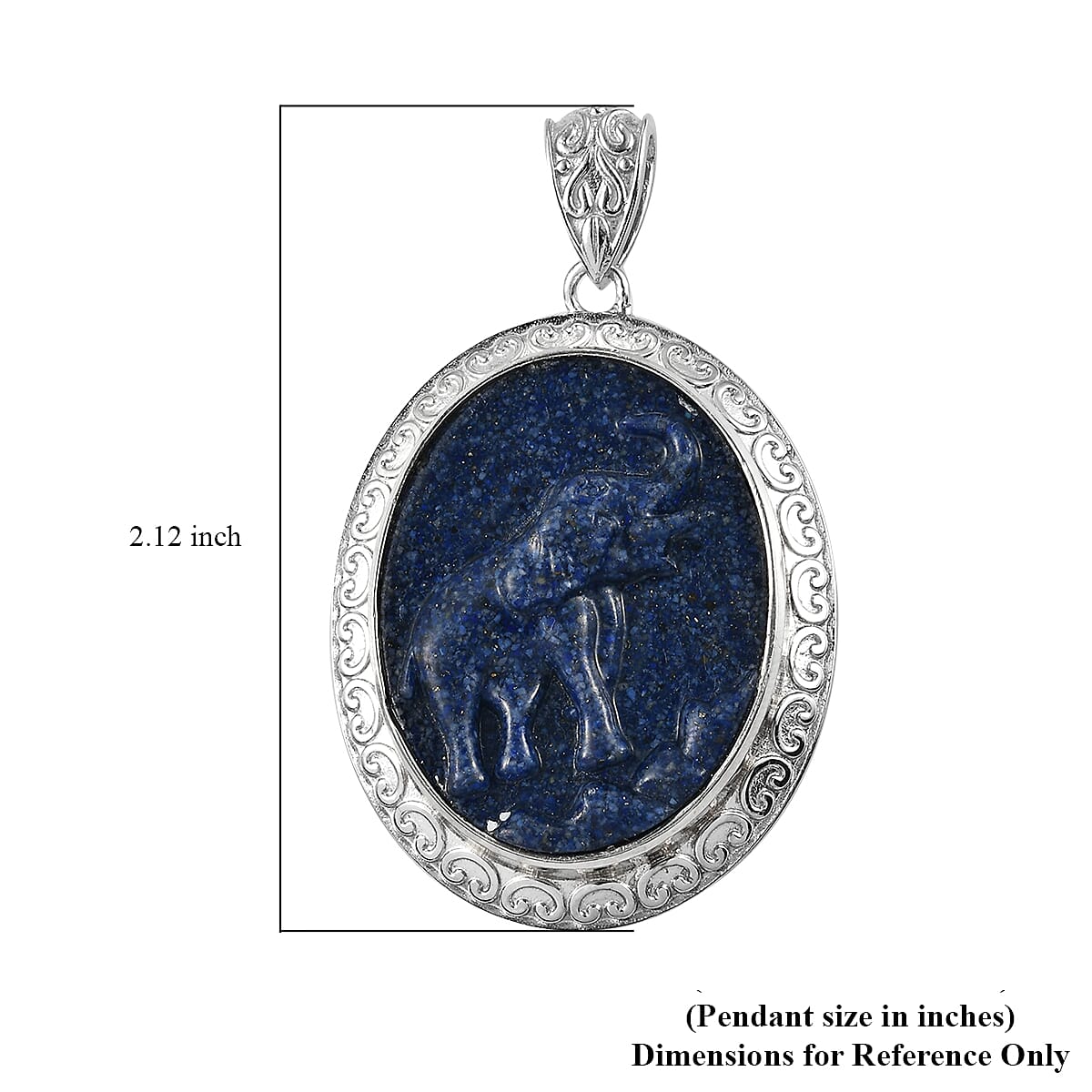 Freshened Lapis Lazuli Solitaire Pendant in Platinum Over Copper with Magnet 25.90 ctw
