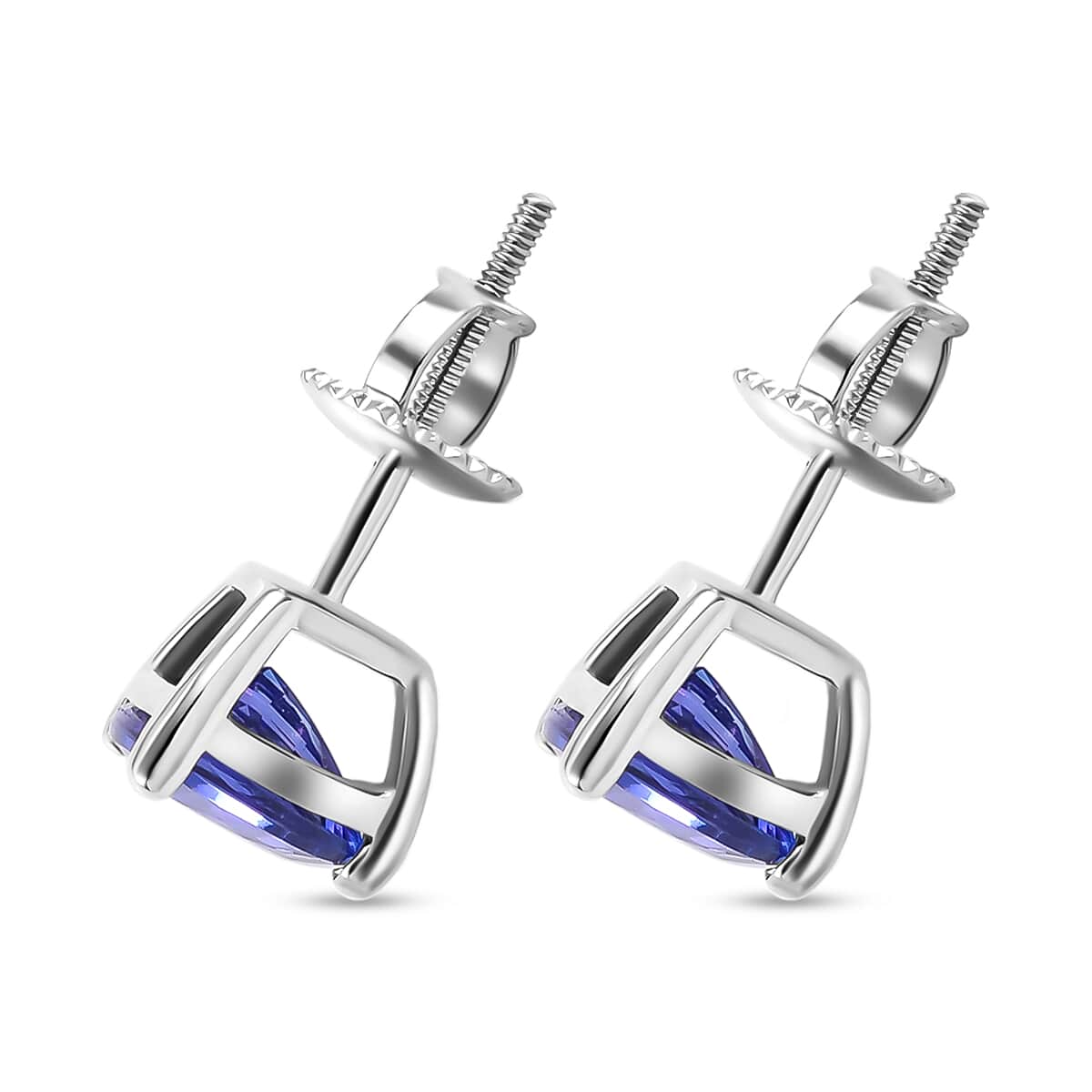 Rhapsody AAAA Tanzanite 2.35 ctw Solitaire Stud Earrings in 950 Platinum image number 3