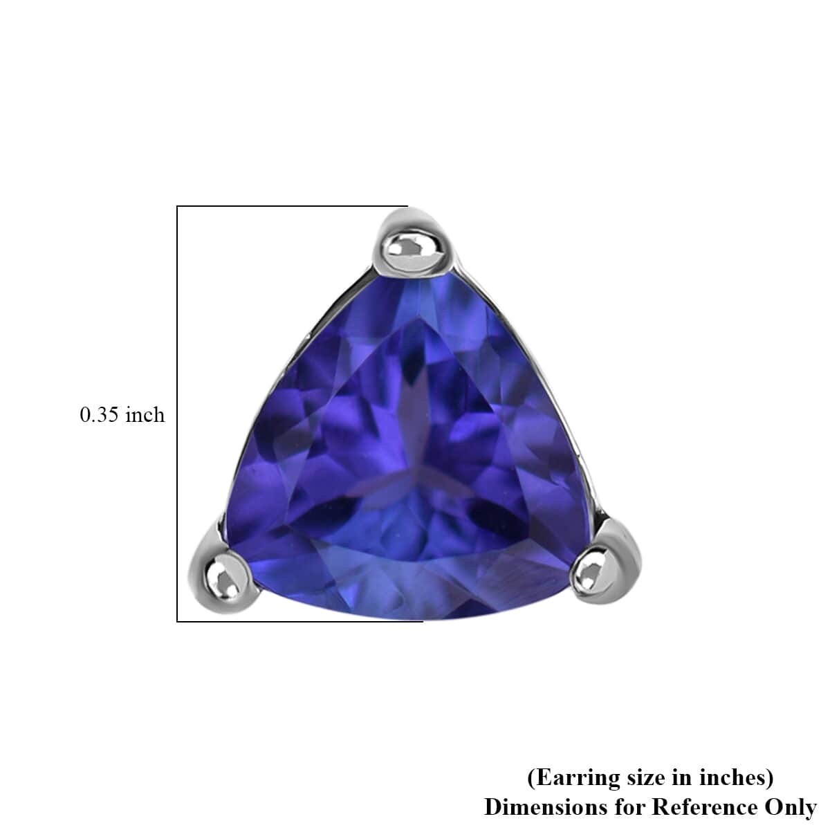 Rhapsody AAAA Tanzanite 2.35 ctw Solitaire Stud Earrings in 950 Platinum image number 4