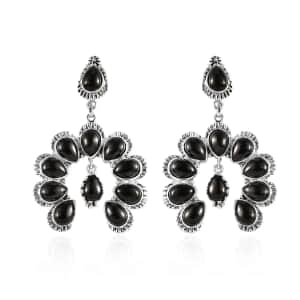 Elite Shungite Squash Blossom Earrings in Sterling Silver 10.90 ctw