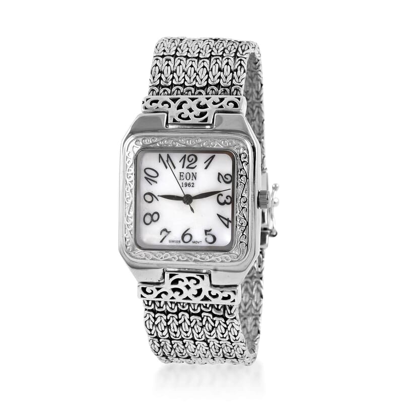 Eon 1962 Swiss Movement Bracelet Watch in Sterling Silver (7 In) 70 Grams