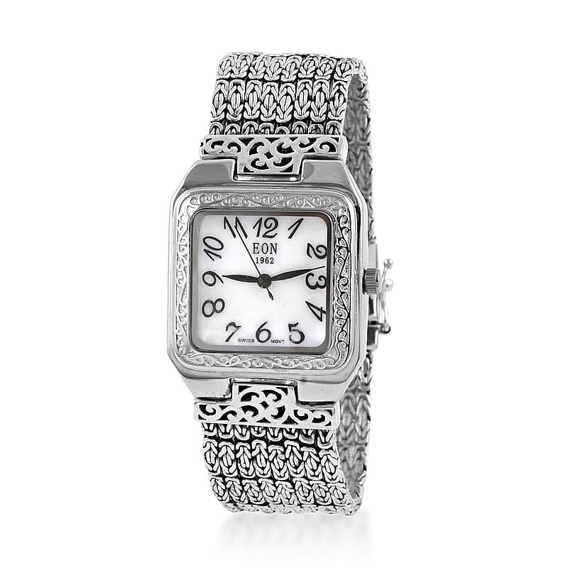 Eon 1962 Swiss Movement Bracelet Watch in Sterling Silver (7 In) 70 Grams