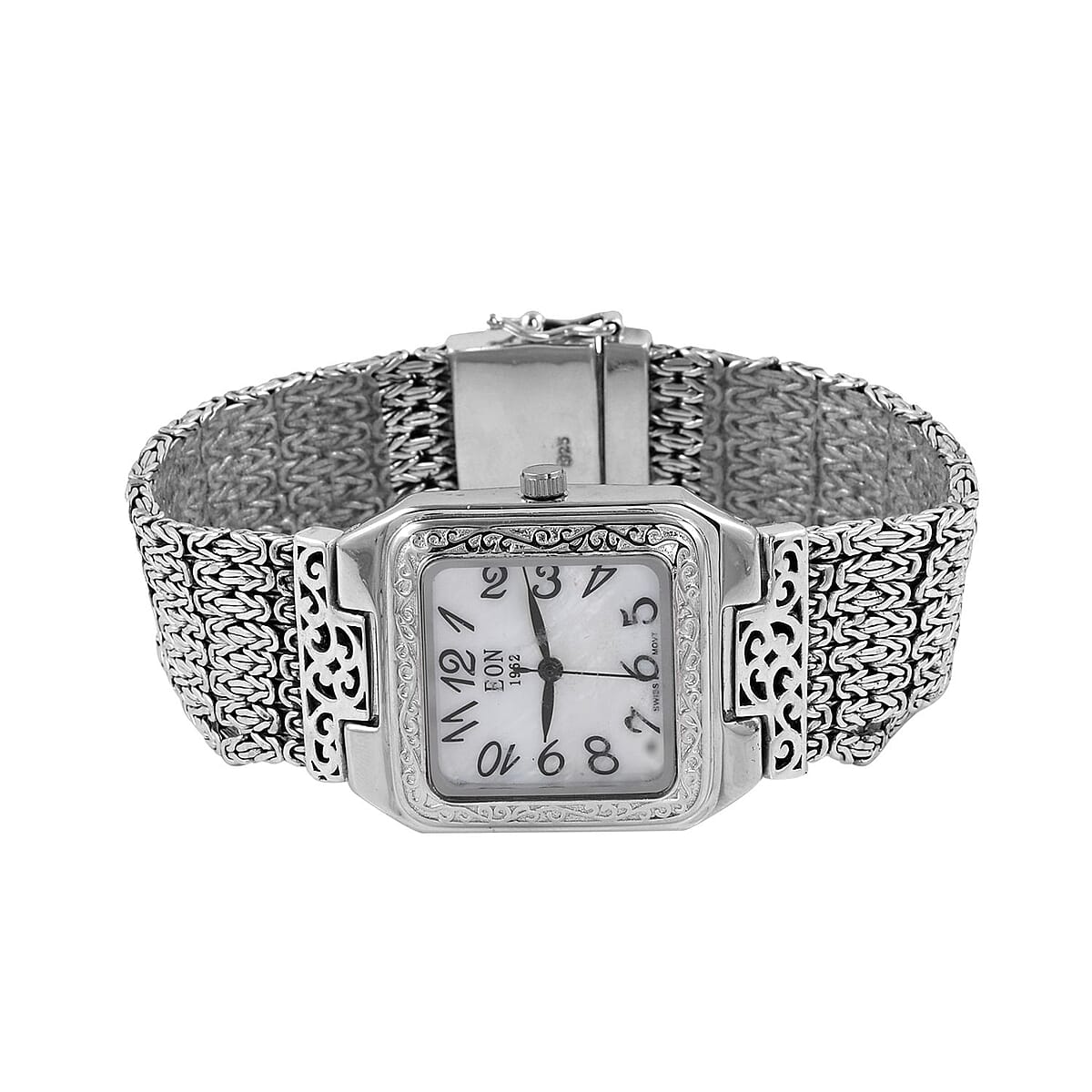 Eon 1962 Swiss Movement Bracelet Watch in Sterling Silver (8 In) 70 Grams image number 3