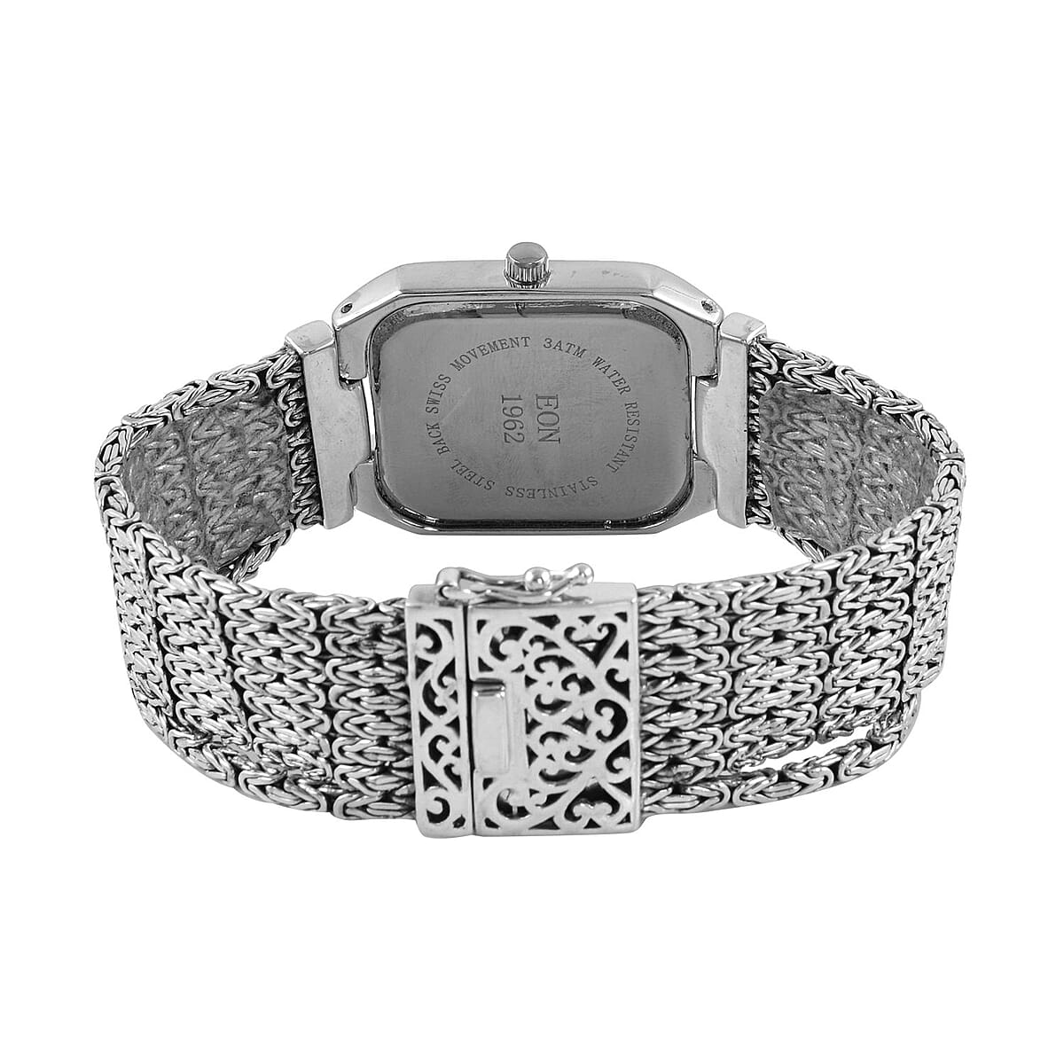 Eon 1962 Swiss Movement Bracelet Watch in Sterling Silver (8 In) 70 Grams image number 4