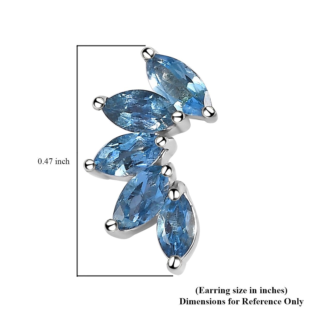 Santa Maria Aquamarine Earrings in Platinum Over Sterling Silver 0.75 ctw image number 4