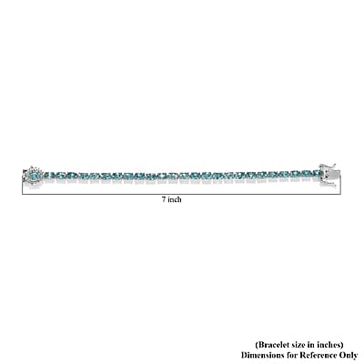 Premium Cambodian Blue Zircon and Moissanite Bracelet in Platinum Over Sterling Silver (6.50 In) 20.50 ctw