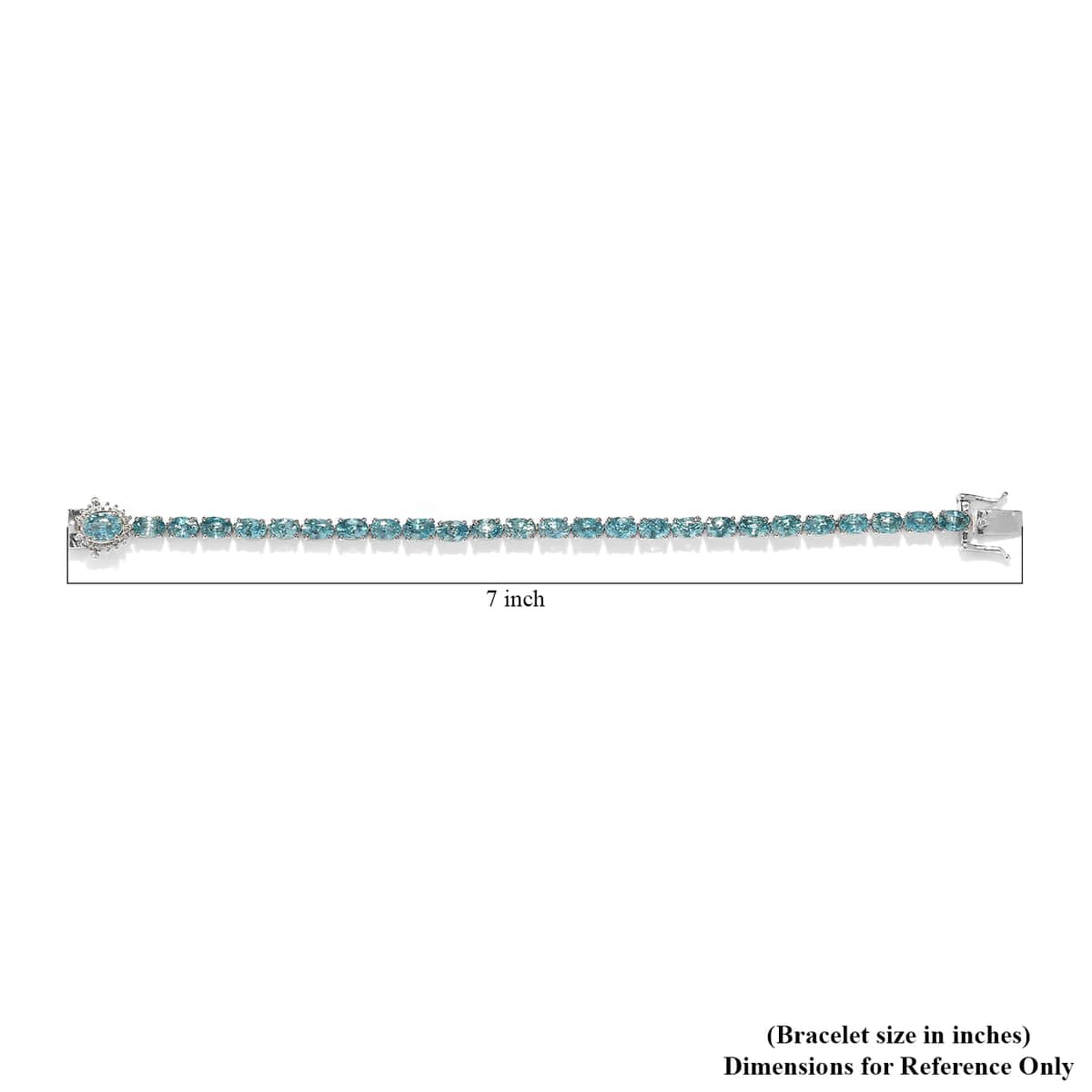 Premium Cambodian Blue Zircon and Moissanite Bracelet in Platinum Over Sterling Silver (6.50 In) 9.40 Grams 20.50 ctw image number 4