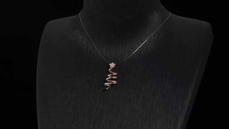 Simulated Diamond Pendant without Chain in 14K RG Over Sterling Silver 0.10 ctw