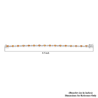 Viceroy Spessartine Garnet and White Zircon Bracelet in Platinum Over Sterling Silver (8.00 In) 5.70 ctw