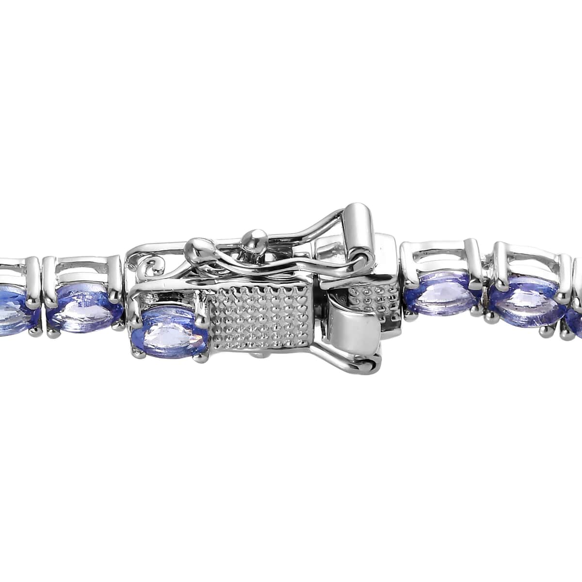 Tanzanite and White Zircon Floral Bracelet in Platinum Over Sterling Silver (7.25 In) 11.30 ctw image number 3