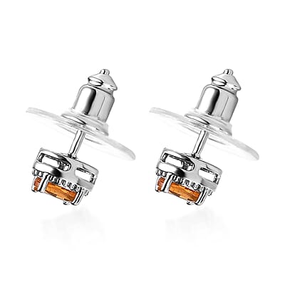 Viceroy Spessartine Garnet Solitaire Stud Earrings in Platinum Over Sterling Silver 0.85 ctw