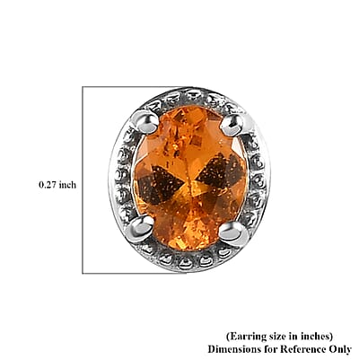 Viceroy Spessartine Garnet Solitaire Stud Earrings in Platinum Over Sterling Silver 0.85 ctw