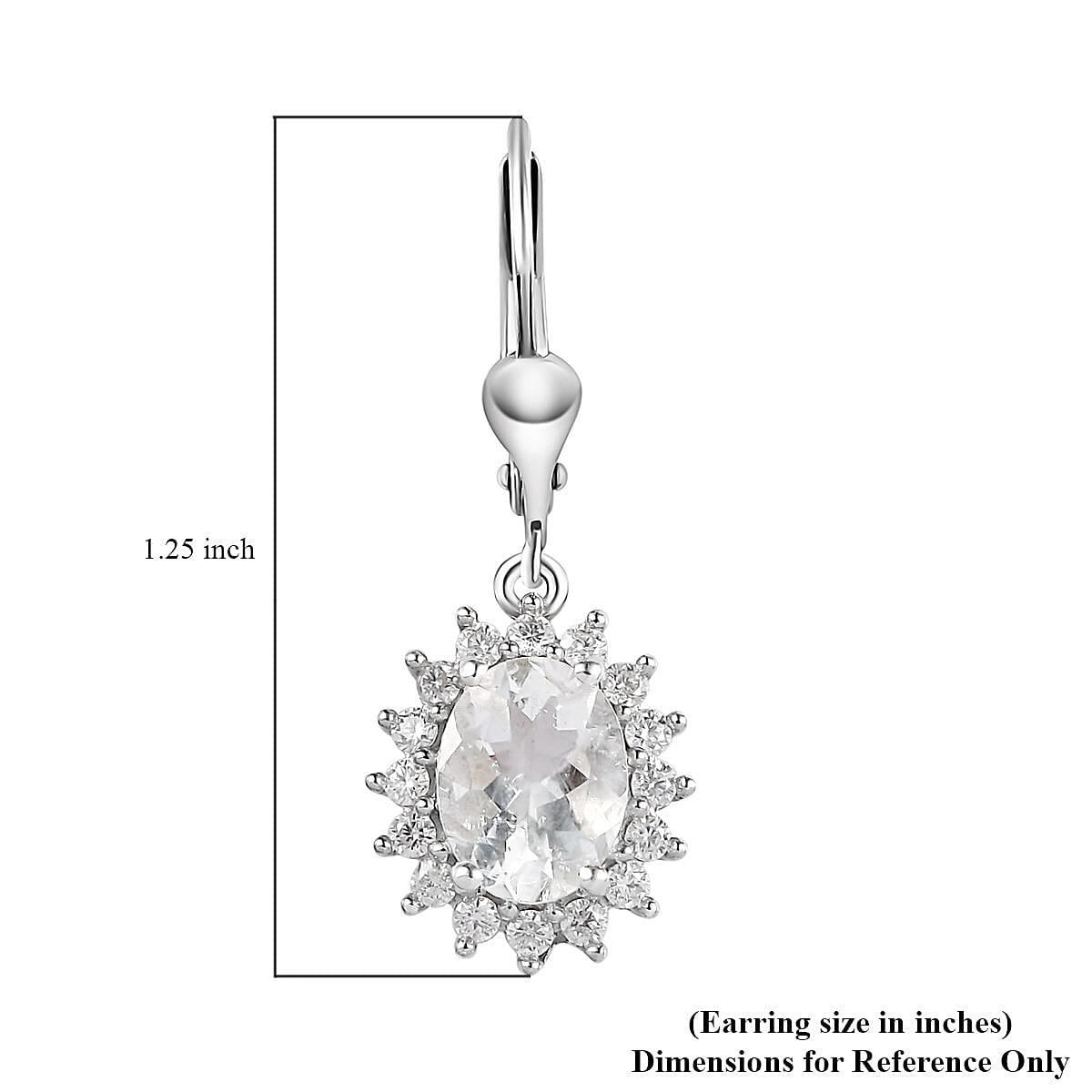 Mexican Hyalite Opal and Moissanite Sunburst Lever Back Earrings in Platinum Over Sterling Silver With UV Flash Light 3.15 ctw