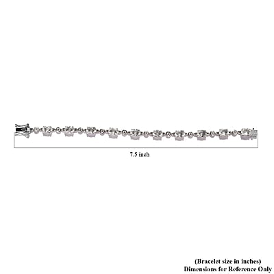 Mexican Hyalite Opal and Moissanite Bracelet in Platinum Over Sterling Silver With UV Flash Light (7.25 In) 10.25 ctw