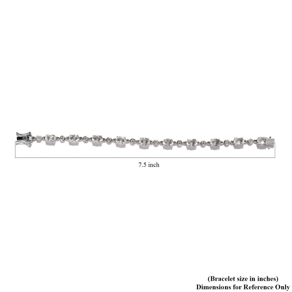 Mexican Hyalite Opal and Moissanite Bracelet in Platinum Over Sterling Silver With UV Torch (7.25 In) 11.25 Grams 10.25 ctw image number 4