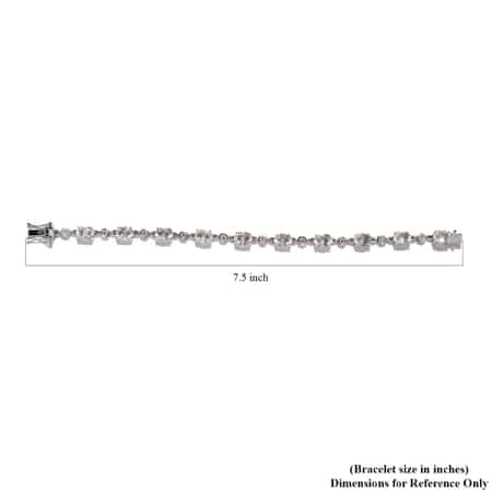 Mexican Hyalite Opal and Moissanite Bracelet in Platinum Over Sterling Silver With UV Flash Light (7.25 In) 10.25 ctw image number 4
