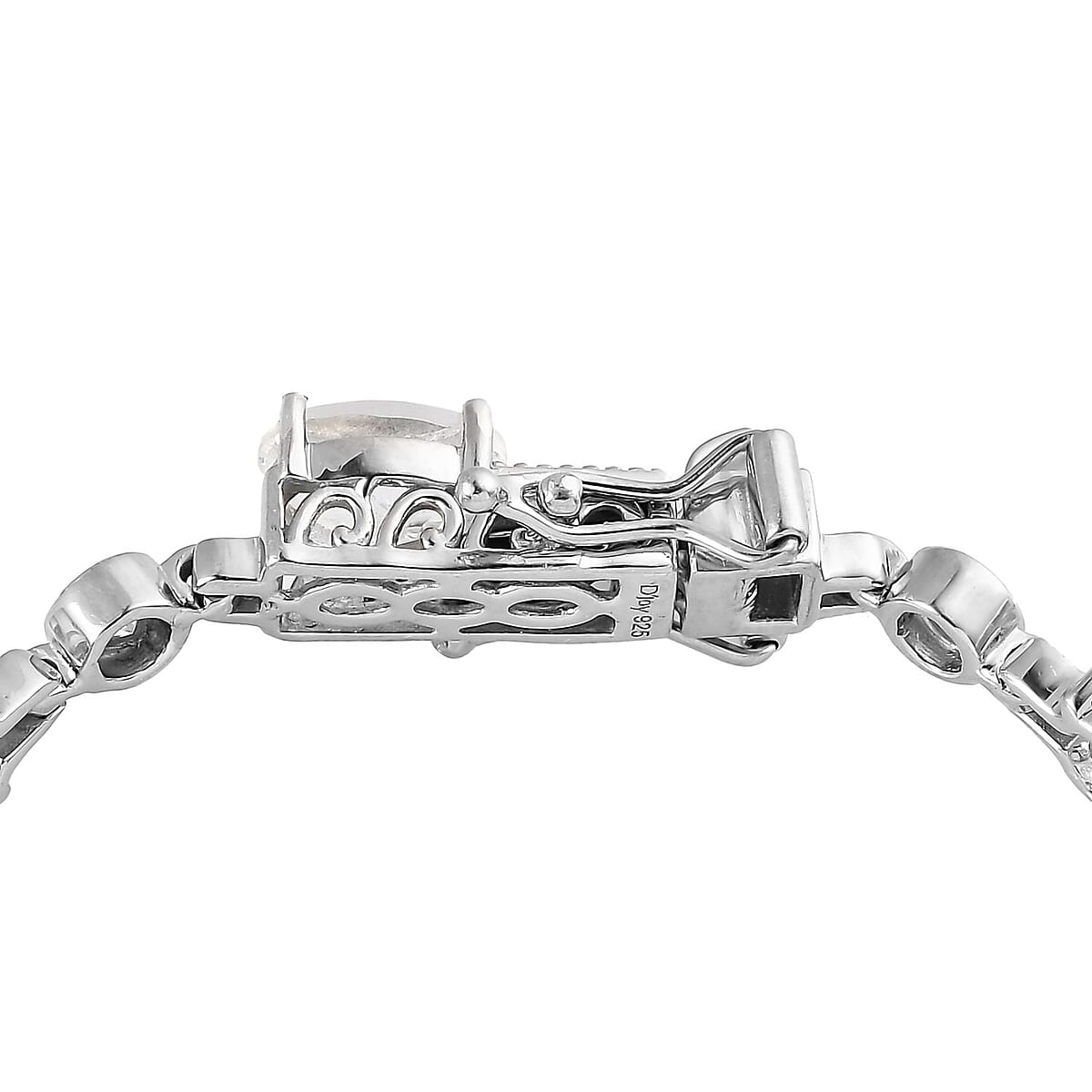 Mexican Hyalite Opal and Moissanite Bracelet in Platinum Over Sterling Silver With UV Flash Light (6.50 In) 9.50 ctw image number 3