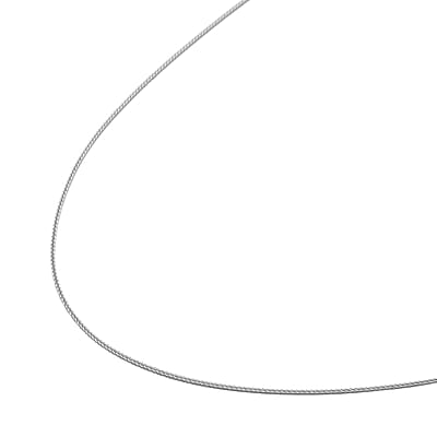 Rhodium Over Sterling Silver 0.8mm Foxtail Chain 20 Inches 1.90 Grams