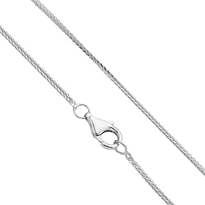Rhodium Over Sterling Silver 0.8mm Foxtail Chain 20 Inches 1.90 Grams