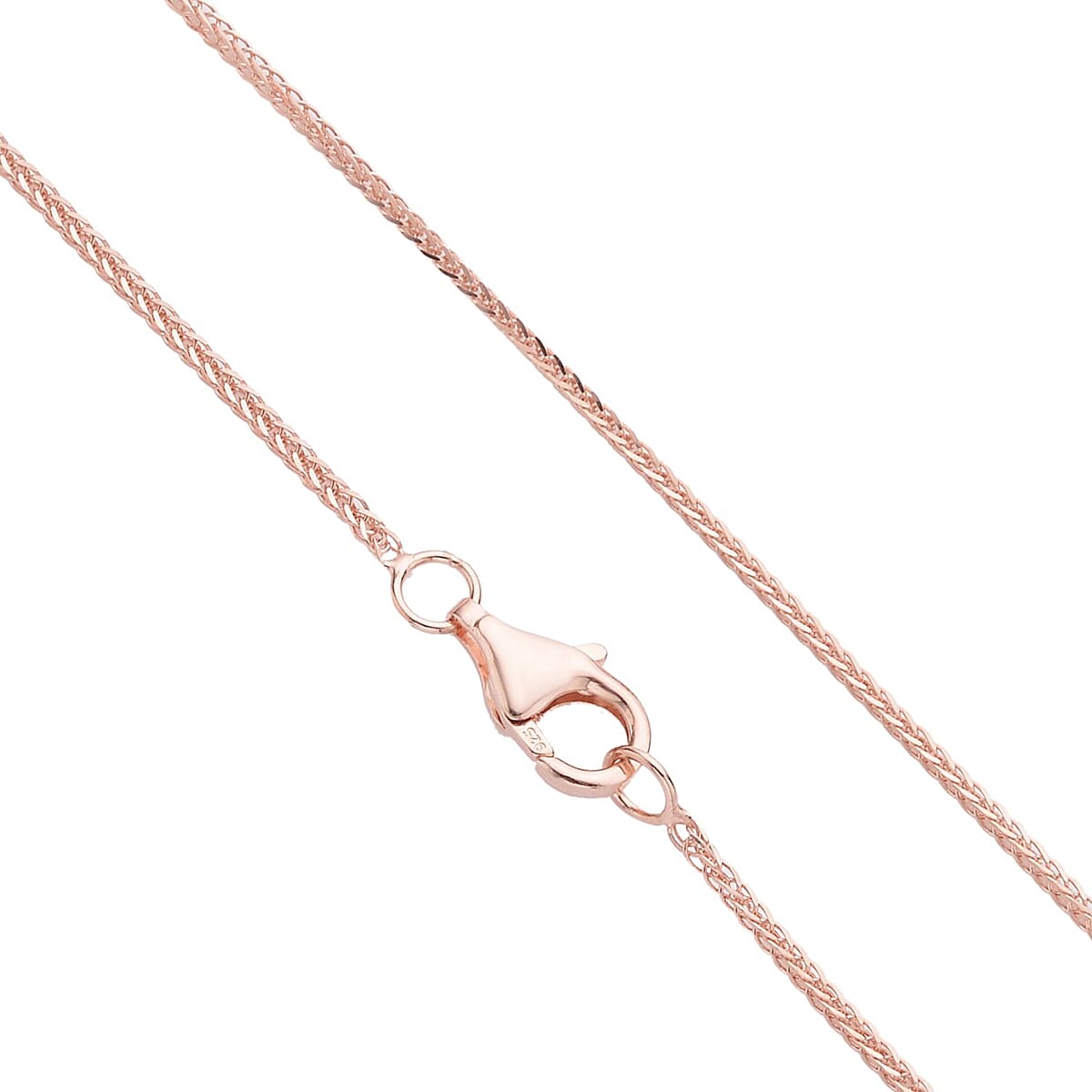 14K Rose Gold Over Sterling Silver 0.8mm Foxtail Chain 20 Inches 1.90 Grams image number 2