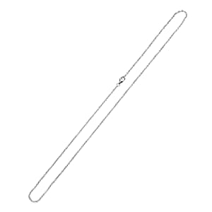 Rhodium Over Sterling Silver Engraved Figure Cable Chain 20 Inches 2.30 Grams