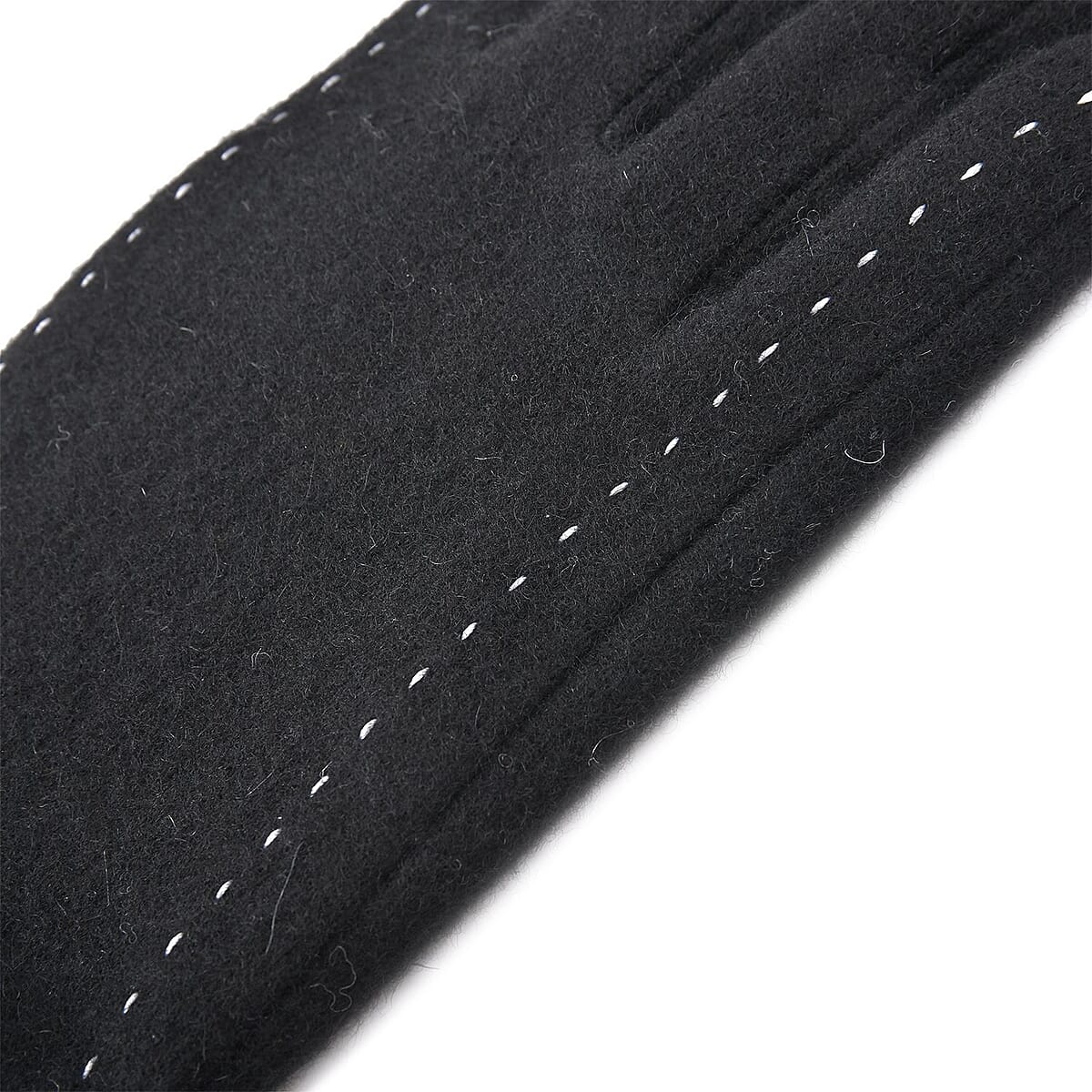 Beige Cashmere Warm Gloves with Faux Fur and Equipped Touch Screen Friendly (9.05"x3.54") image number 6