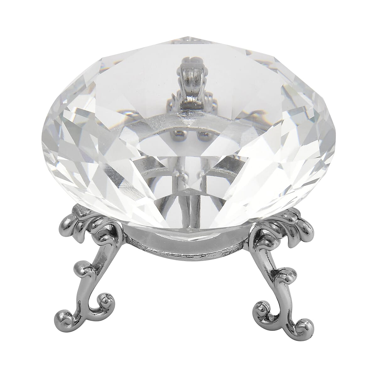 Transparent Crystal Craft Gem Ornaments in Silvertone (2.36") image number 1