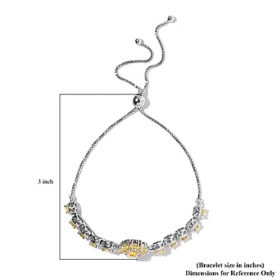 Tanzanian Canary Opal Floral Bolo Bracelet in Platinum Over Sterling Silver 2.50 ctw